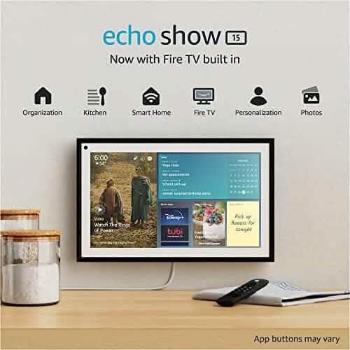 Écran intelligent Echo Show 15 Full HD 15,6" avec Alexa, Fire TV et télécommande (reconditionné)