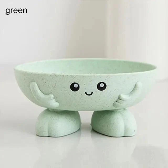 Boîte à savon écologique 1 pièce Antidérapante Porte-savon Fournitures de salle de bain Porte-savon en forme de dessin animé Joli porte-savon pour enfants Bac à savon créatif et adorable pour douche Salle de bain Comptoir de cuisine