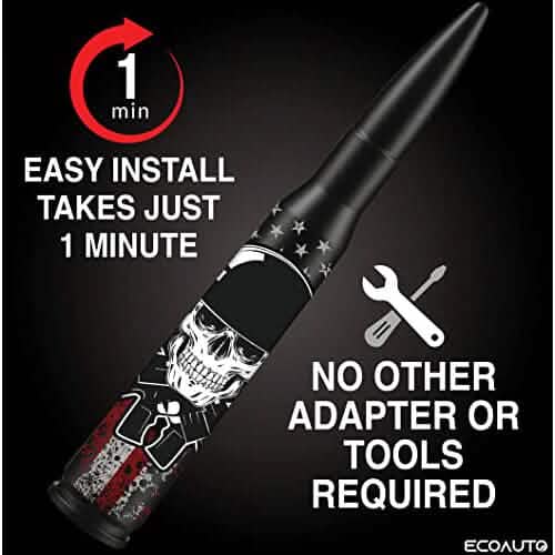 Antenne de remplacement EcoAuto Badass compatible avec tous les camions Chevy et GMC