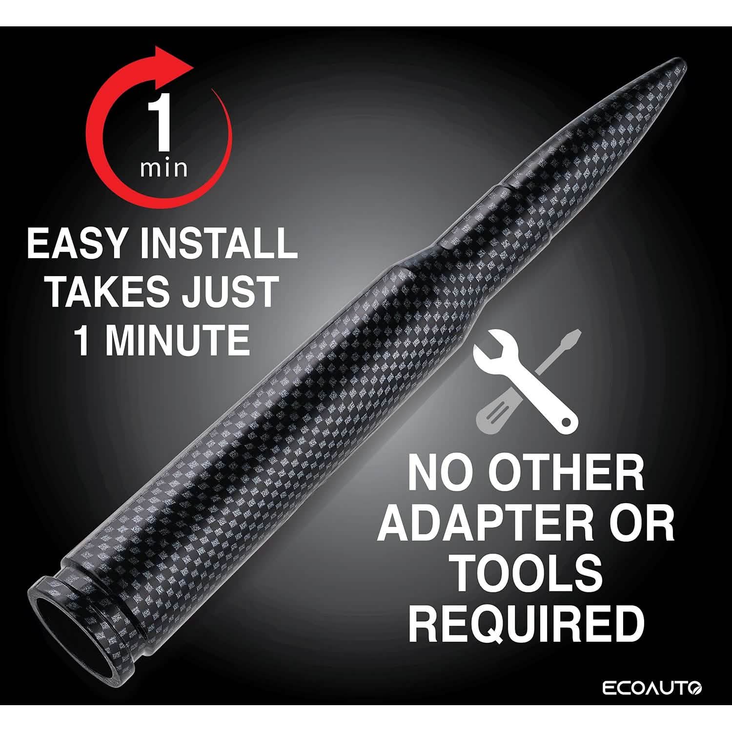 Antenne de remplacement EcoAuto Badass compatible avec tous les camions Chevy et GMC