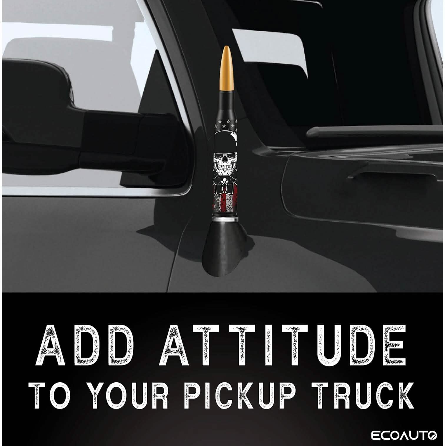 Antenne de remplacement EcoAuto Badass compatible avec tous les camions Chevy et GMC