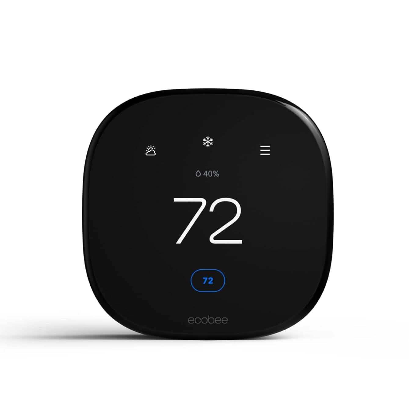 Thermostat intelligent ecobee optimisé - Thermostat Wi-Fi programmable - Fonctionne avec Siri, Alexa, Google Assistant - Certifié Energy Star - Maison intelligente (Reconditionné)