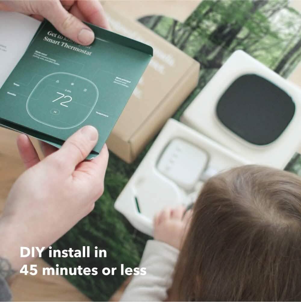 Thermostat intelligent ecobee optimisé - Thermostat Wi-Fi programmable - Fonctionne avec Siri, Alexa, Google Assistant - Certifié Energy Star - Maison intelligente (Reconditionné)