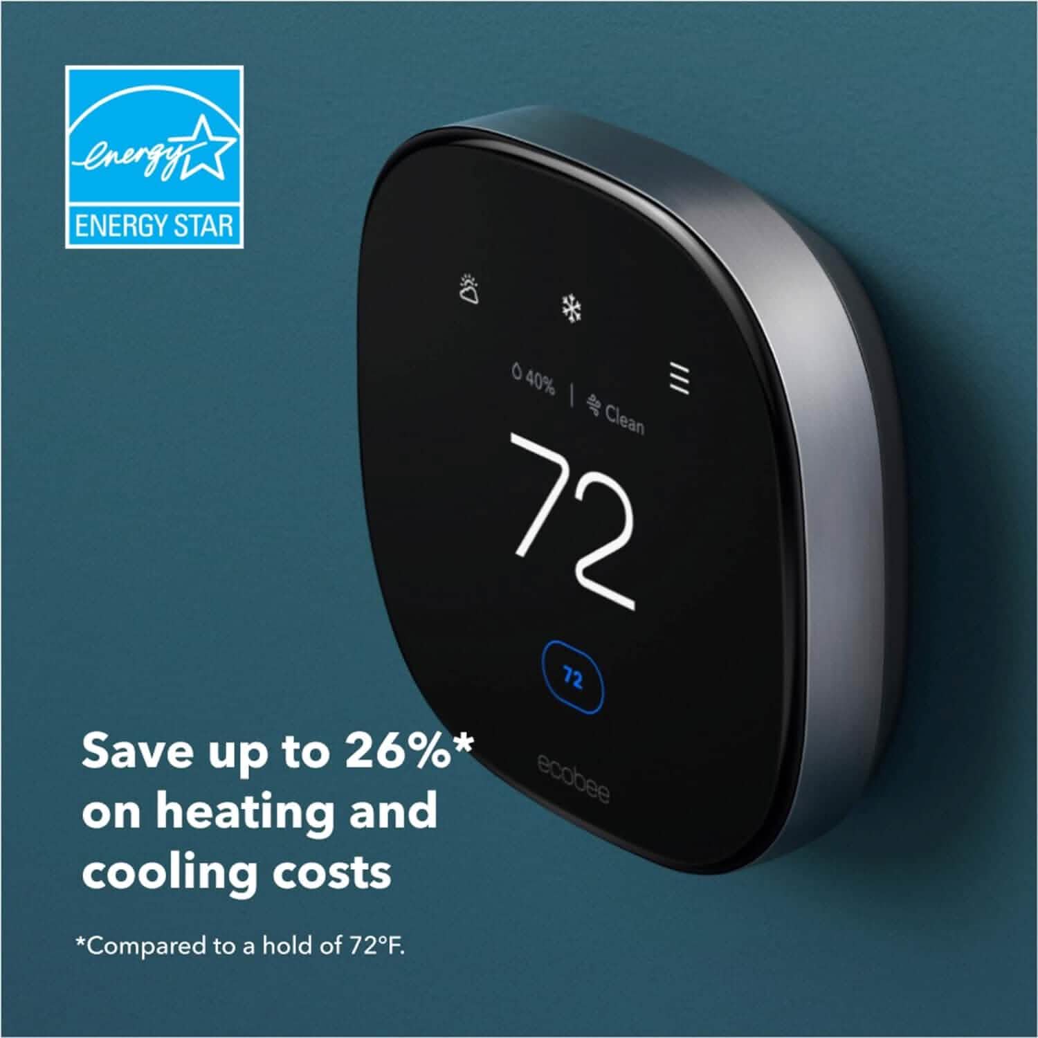 Thermostat intelligent Premium ecobee neuf avec capteur intelligent et moniteur de qualité de l'air (Reconditionné)