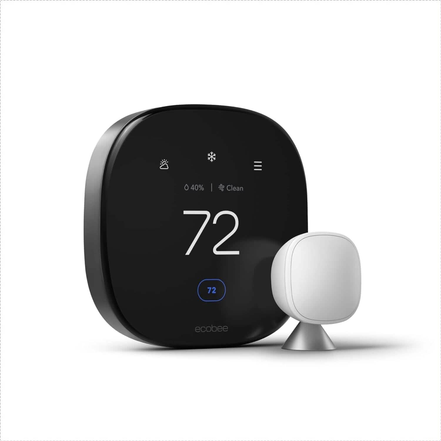 Thermostat intelligent Premium ecobee neuf avec capteur intelligent et moniteur de qualité de l'air (Reconditionné)