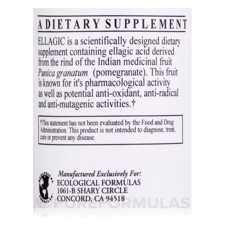 Ecological Formulas Acide Ellagique 60 Gélules