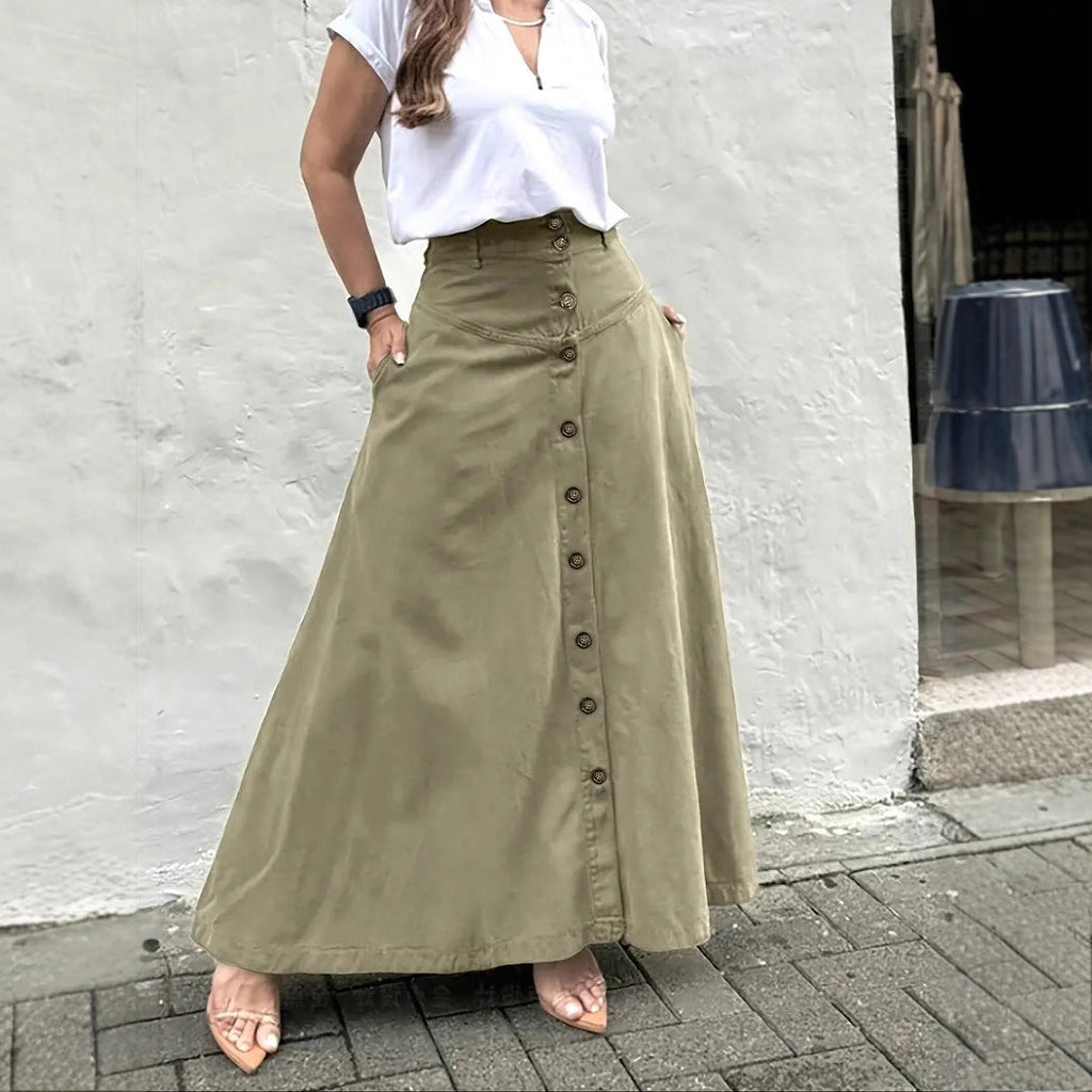 Jupe trapèze élégante taille haute pour femme