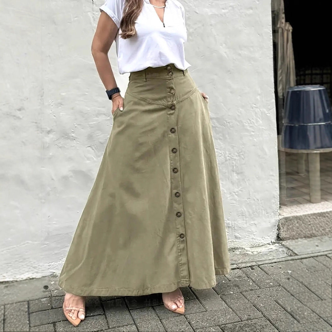 Jupe trapèze élégante taille haute pour femme