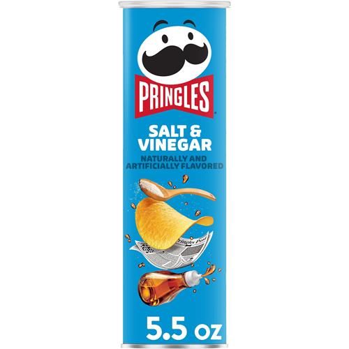 Pringles Chips de pommes de terre croustillantes, collations du midi, collations à emporter, sel et vinaigre, boîte de 156 g (1 boîte)