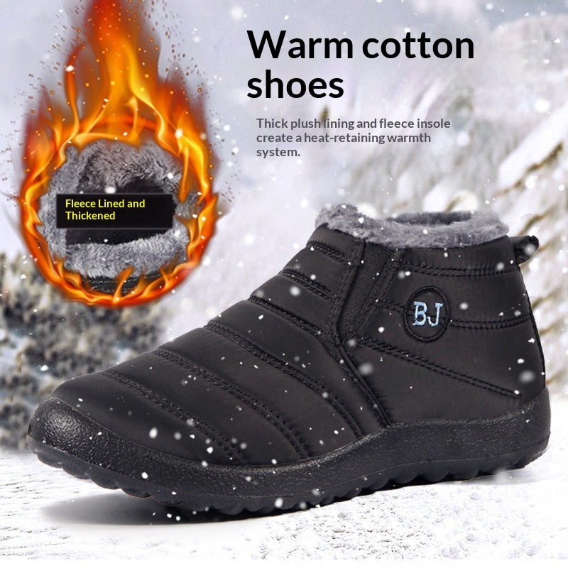 Bottines chaudes et rembourrées en coton léger pour femme – Bottines d'hiver antidérapantes et confortables pour l'extérieur
