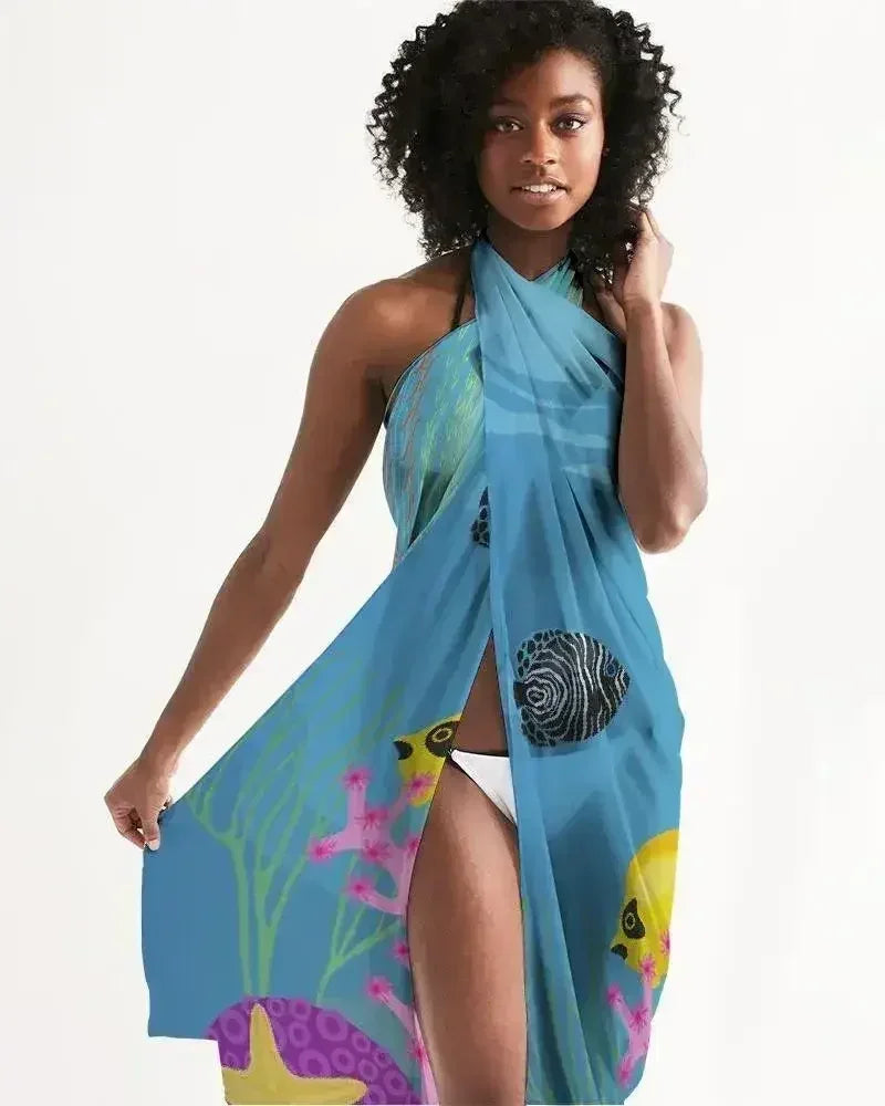 Cache-maillot bleu aquatique transparent