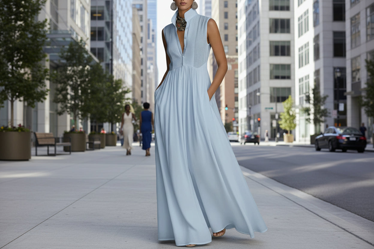 Robe midi pour femme de style français à taille haute avec nœud en ruban