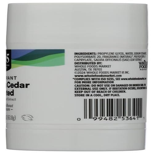Déodorant en Stick Whole Foods Market, Cyprès Cèdre, 65 g