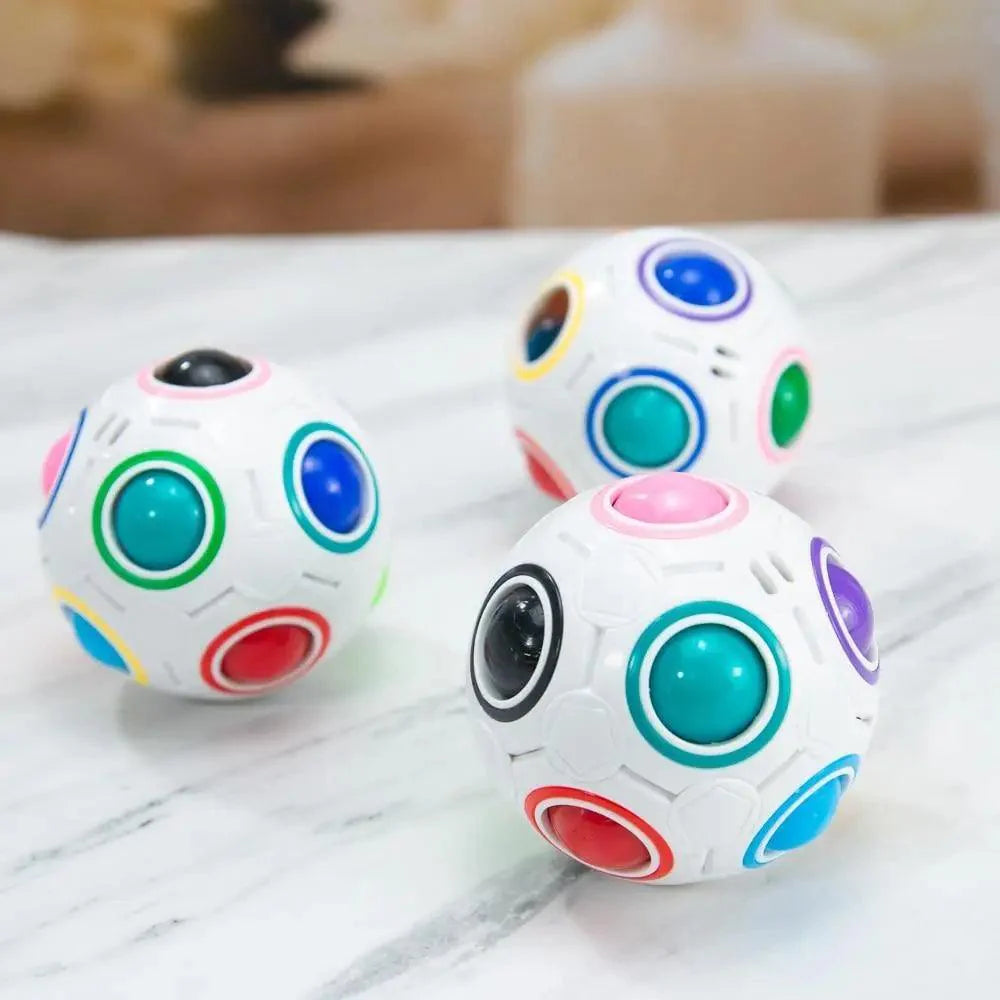 Cube antistress éducatif, petite balle arc-en-ciel, puzzles, football magique anti-stress, jouets d'apprentissage amusants pour enfants et adultes