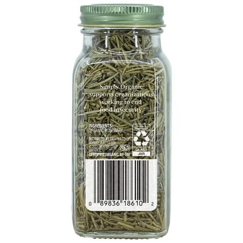 Feuilles entières de romarin Simply Organic, 34,87 grammes, Piquant, Herbacé, Goût et arôme terreux frais, Casher, Certifié biologique