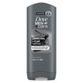 Gel douche Dove Men + Care purifiant charbon + argile pour le corps et le visage avec technologie Micromoisture nourrissante 24h pour homme, 400 ml