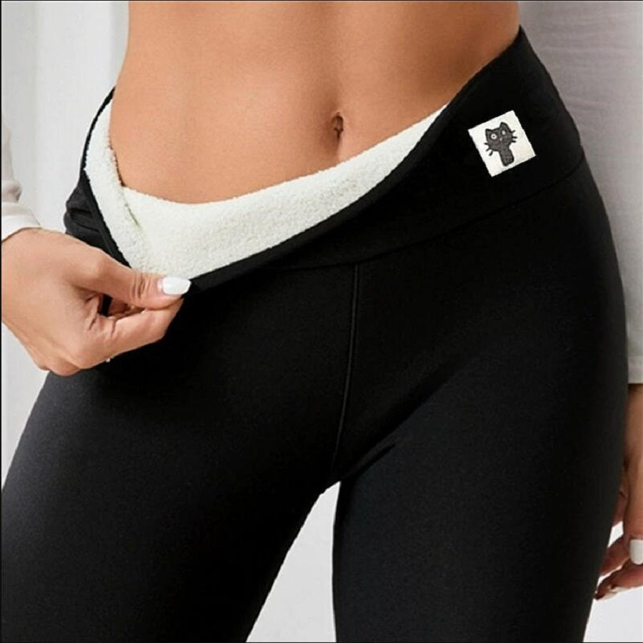 Legging d'hiver épais en cachemire doublé polaire