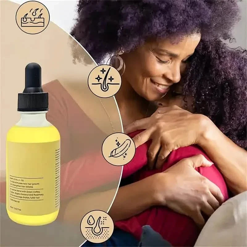 Huile de croissance capillaire et traitement du cuir chevelu à base d'extraits de plantes pour cheveux secs et abîmés