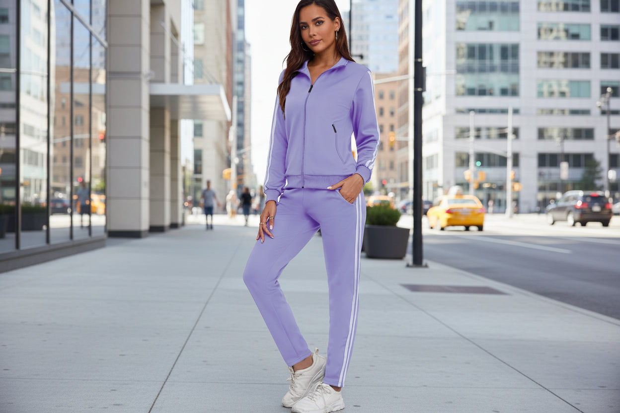 Ensemble de survêtement femme imprimé, avec sweat à capuche à manches longues