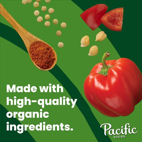 Soupe de lentilles au harissa épicé bio Pacific Foods, végétale, boîte de 462 g