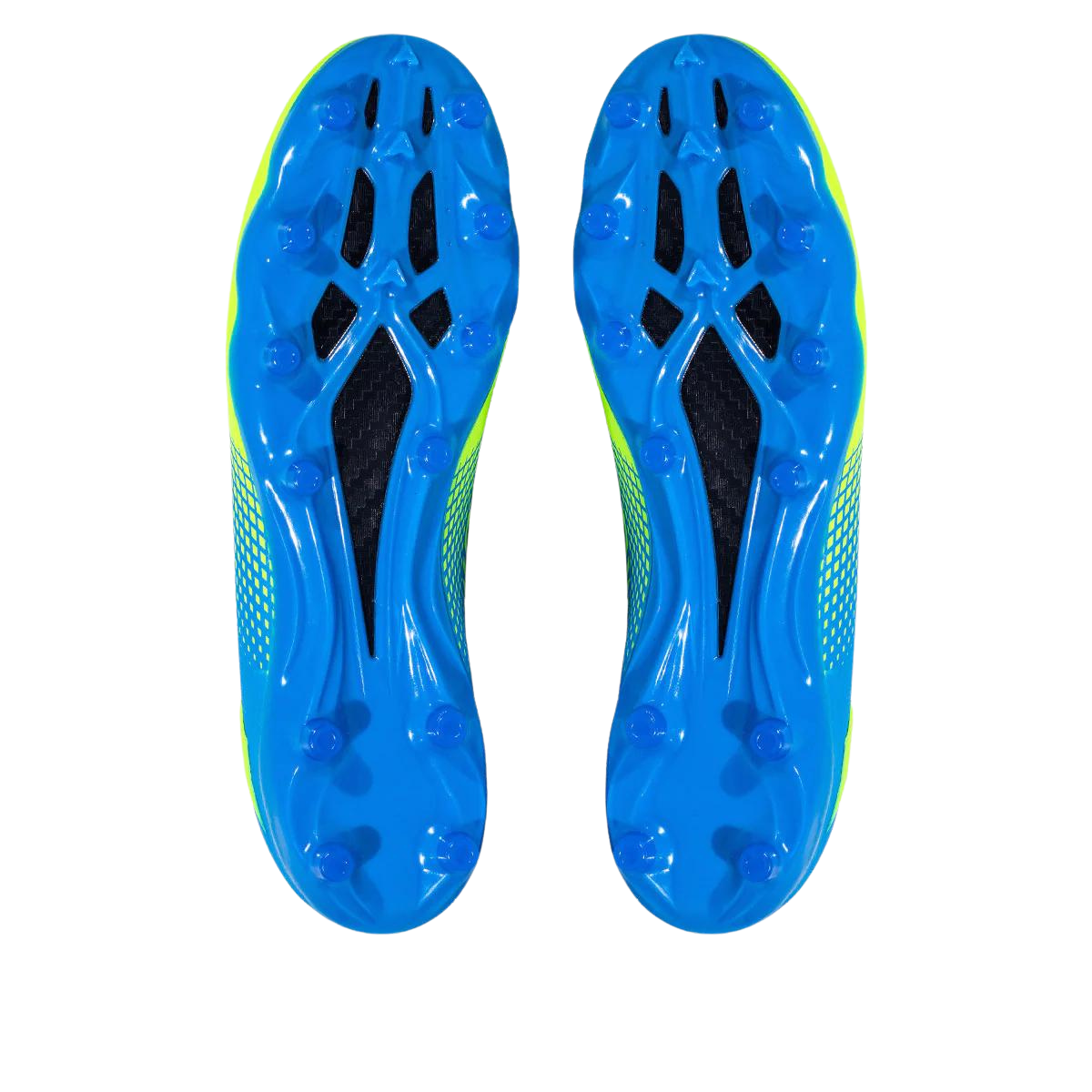 Chaussures de football américain Quantum Energy – Bleu Columbia et Vert Fluo