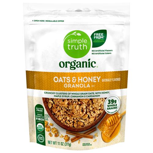 Granola avoine et miel biologique Simple Truth 312 g