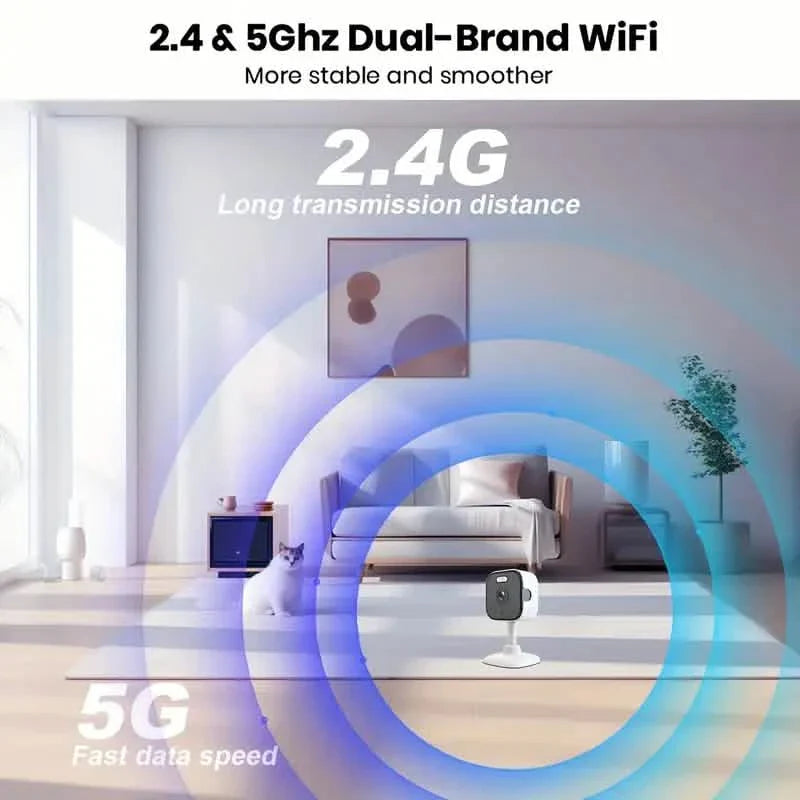 Caméra de sécurité intelligente 3MP – Vision nocturne, audio bidirectionnel, détection de mouvement, compatible Alexa