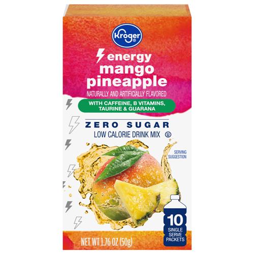 Kroger Energy Boisson Mélange Mangue Ananas Zéro Sucre Sachets 10 u.