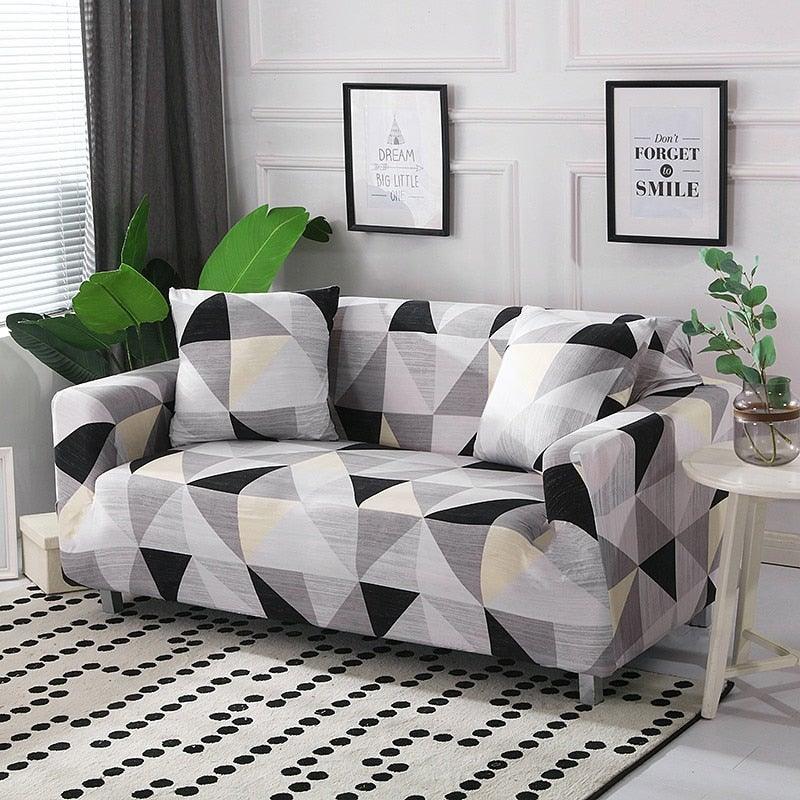 Housses de canapé élastiques pour salon, housses extensibles pour canapé d'angle en forme de L, housses de fauteuil 1/2/3/4 places, housses de protection élastiques élégantes imprimées pour canapé d'angle, protecteur de meubles pour salon