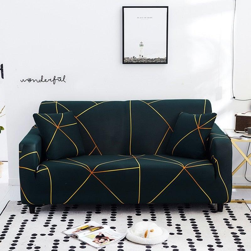 Housses de canapé élastiques pour salon, housses extensibles pour canapé d'angle en forme de L, housses de fauteuil 1/2/3/4 places, housses de protection élastiques élégantes imprimées pour canapé d'angle, protecteur de meubles pour salon