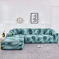 Housses de canapé élastiques pour salon, housses extensibles pour canapé d'angle en forme de L, housses de fauteuil 1/2/3/4 places, housses de protection élastiques élégantes imprimées pour canapé d'angle, protecteur de meubles pour salon