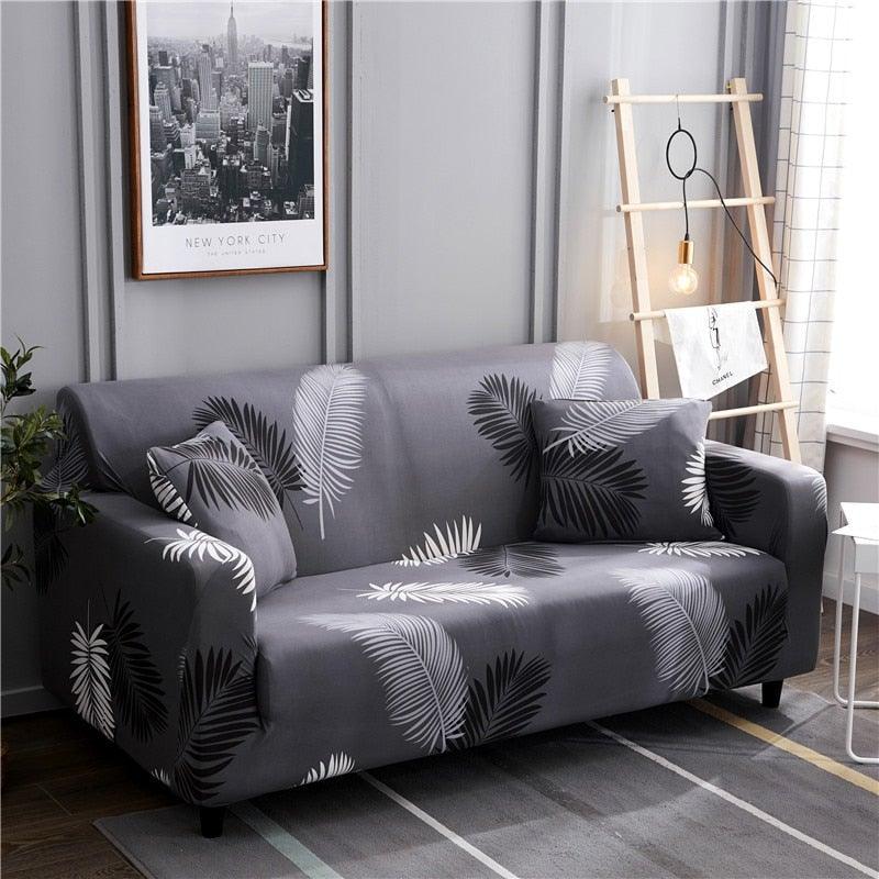 Housses de canapé élastiques pour salon, housses extensibles pour canapé d'angle en forme de L, housses de fauteuil 1/2/3/4 places, housses de protection élastiques élégantes imprimées pour canapé d'angle, protecteur de meubles pour salon