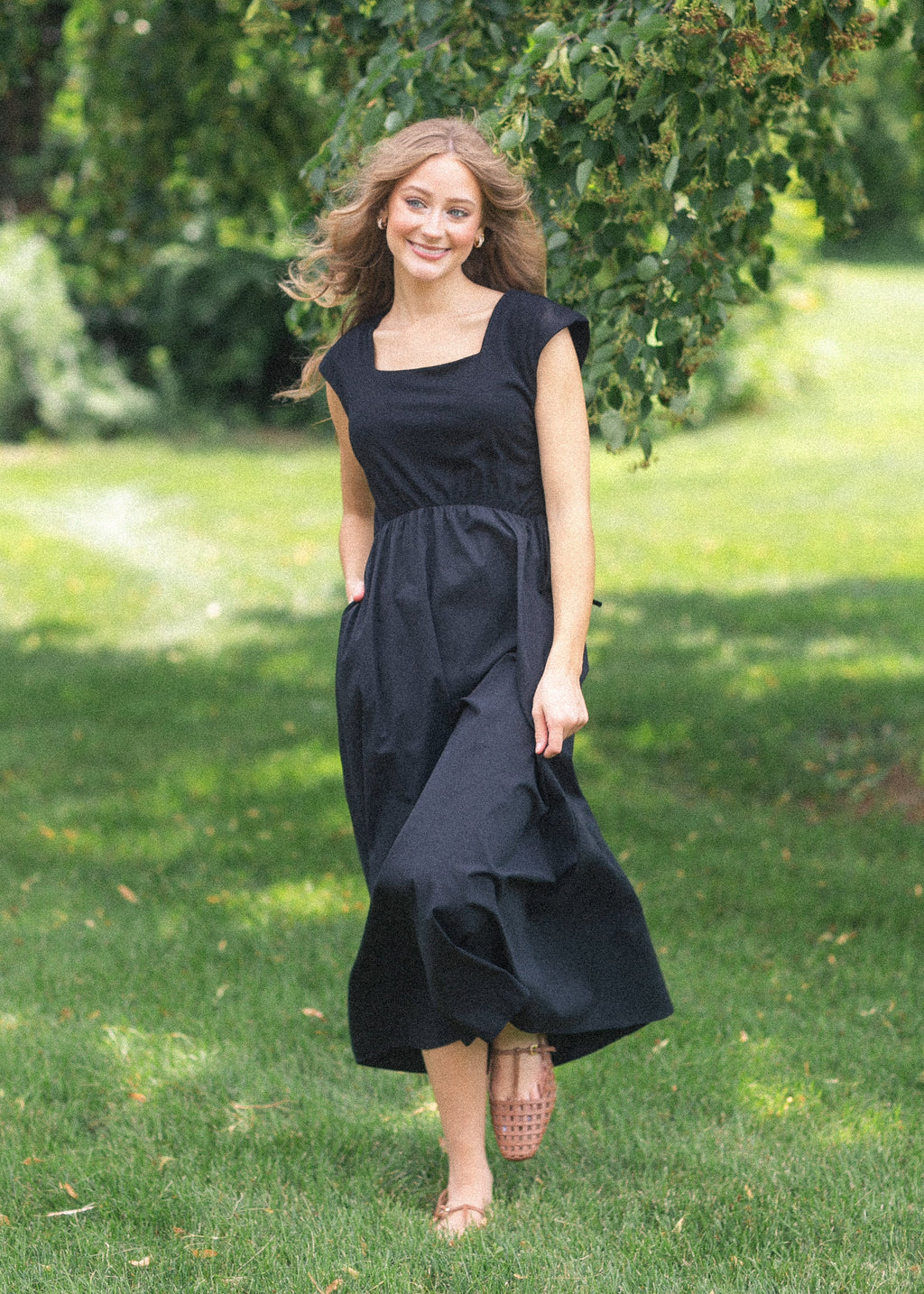 Robe longue évasée Eleanor noire