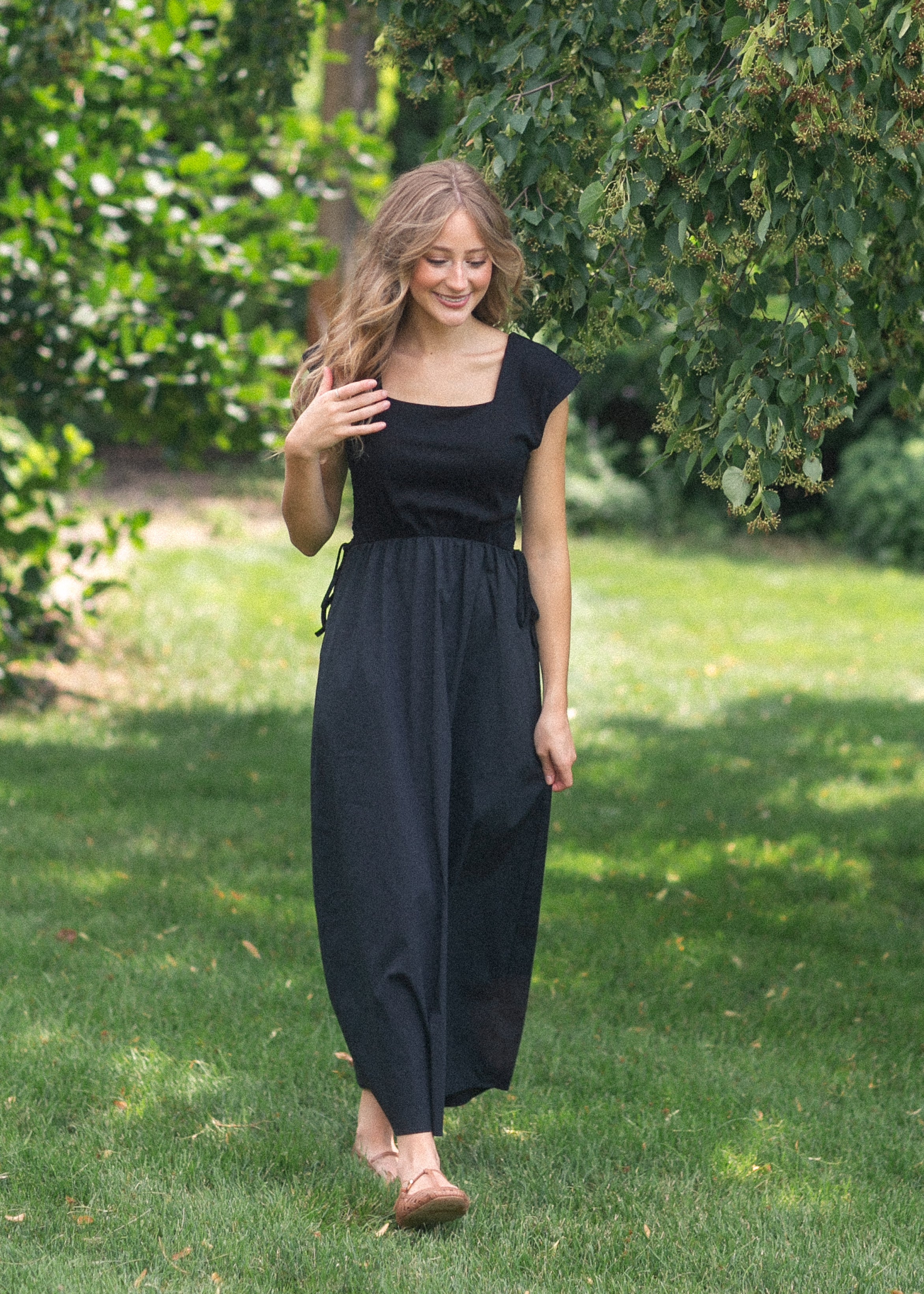Robe longue évasée Eleanor noire