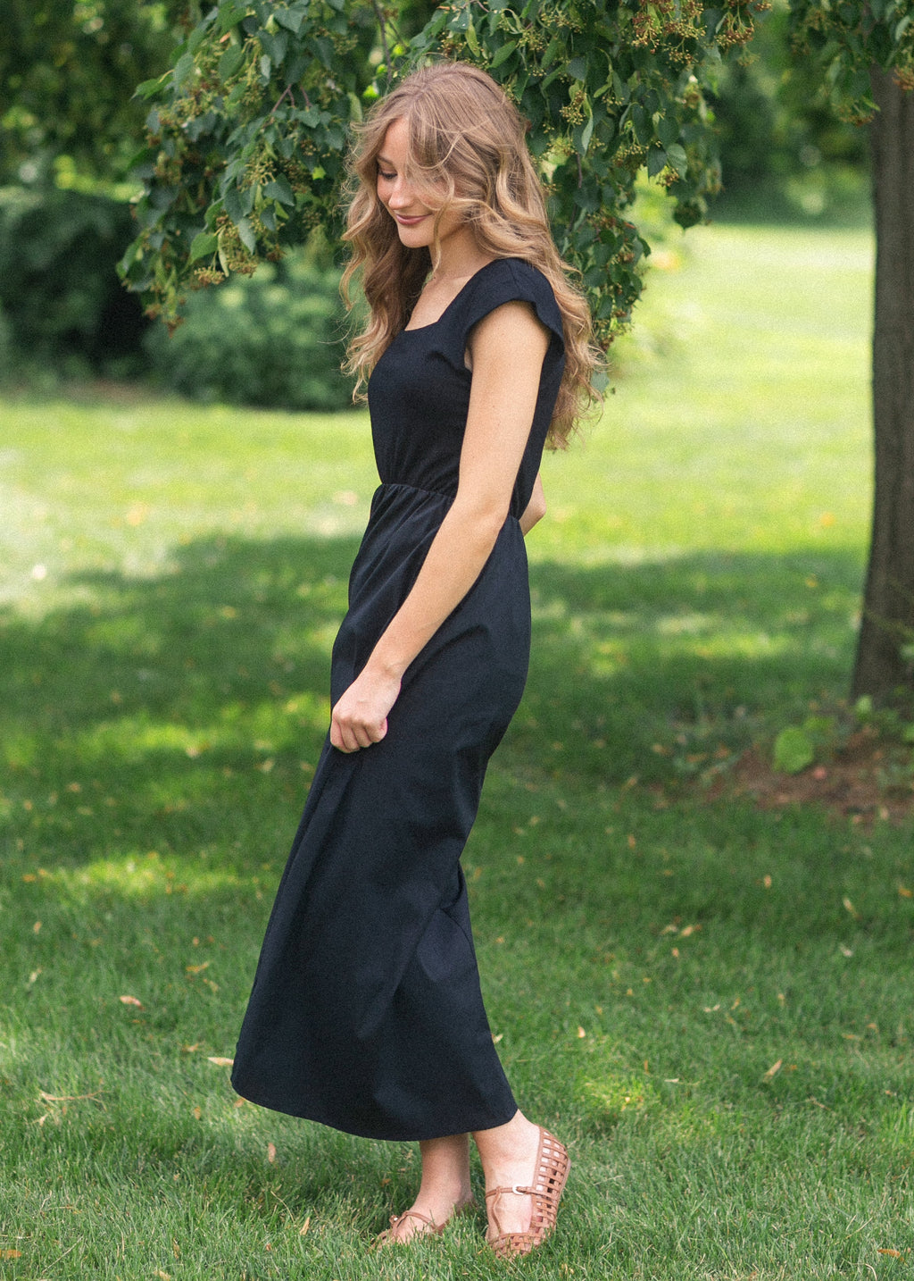 Robe longue évasée Eleanor noire