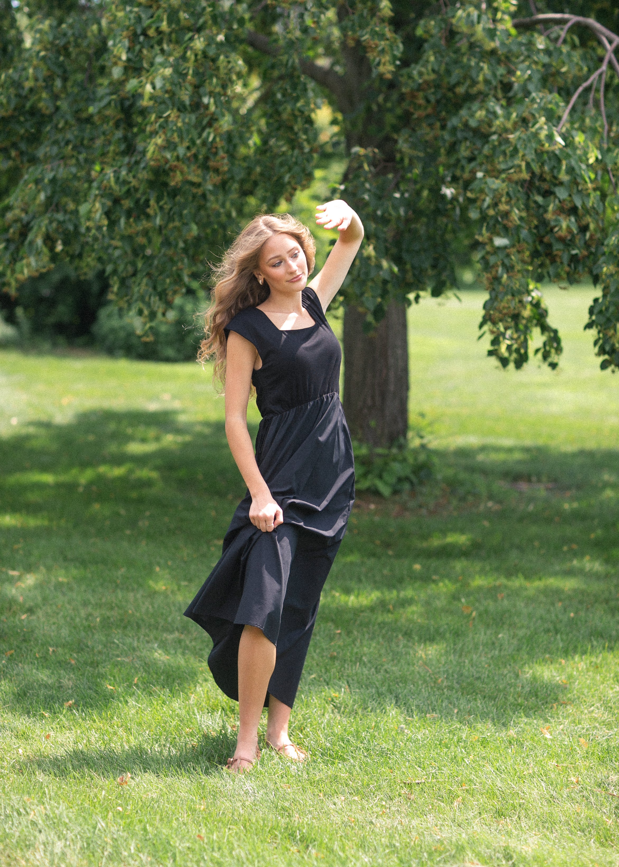 Robe longue évasée Eleanor noire