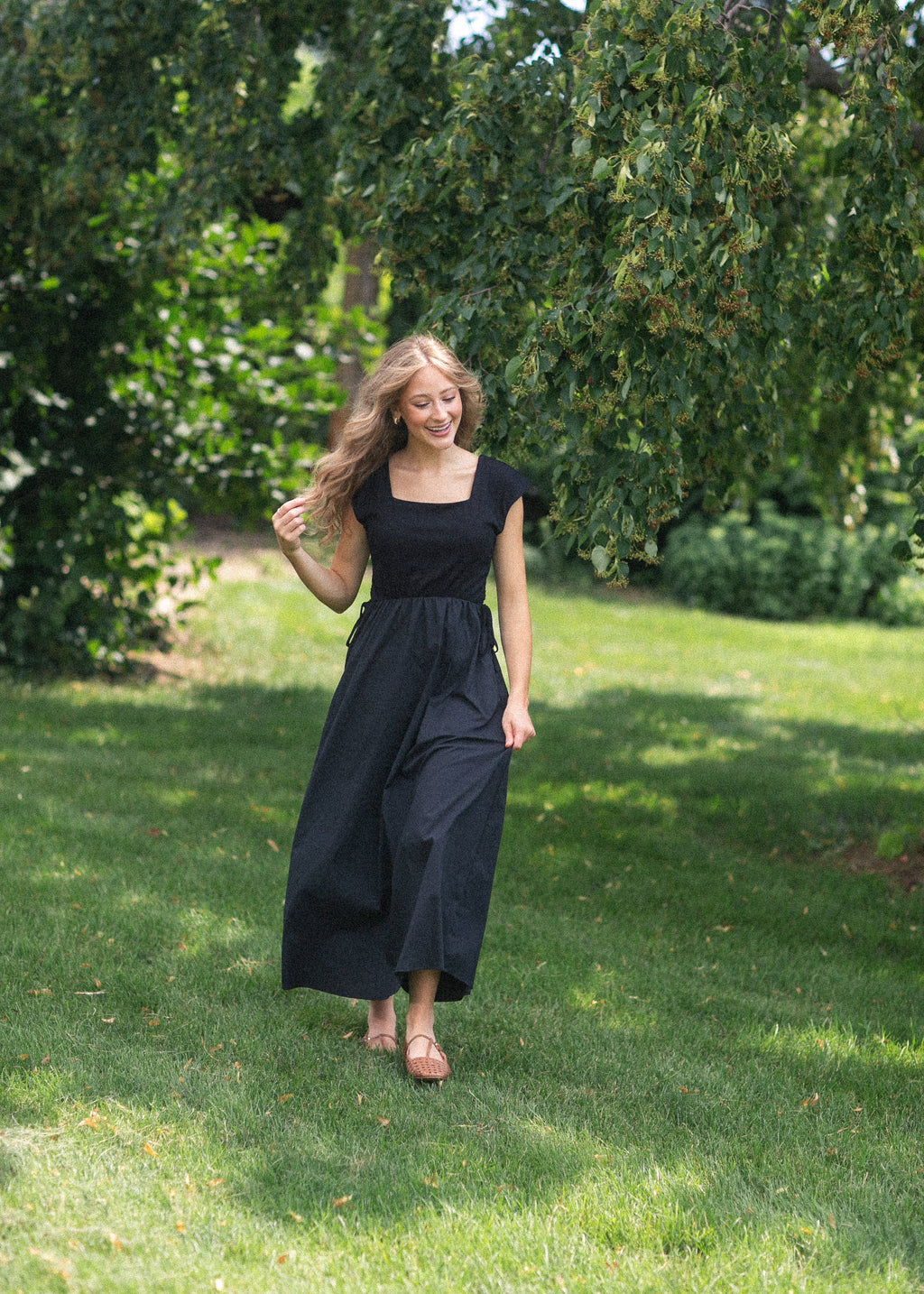 Robe longue évasée Eleanor noire