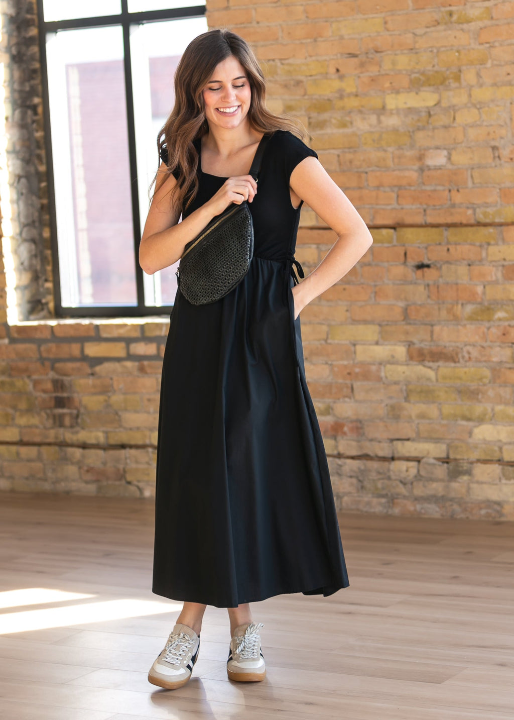 Robe longue évasée Eleanor noire