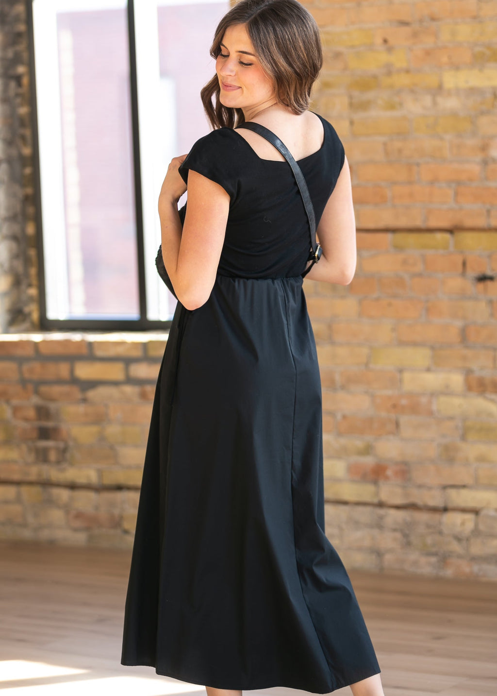 Robe longue évasée Eleanor noire