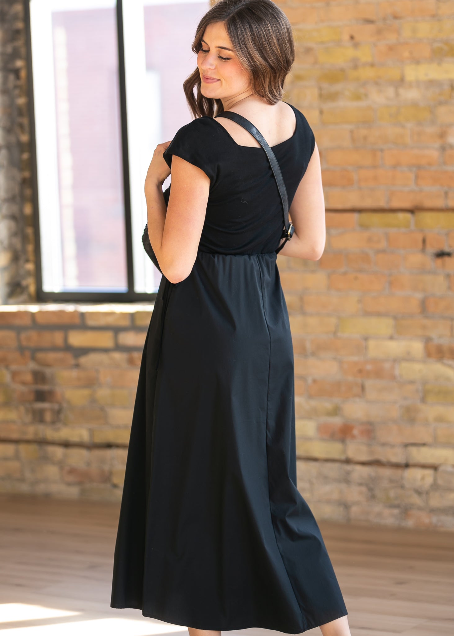 Robe longue évasée Eleanor noire