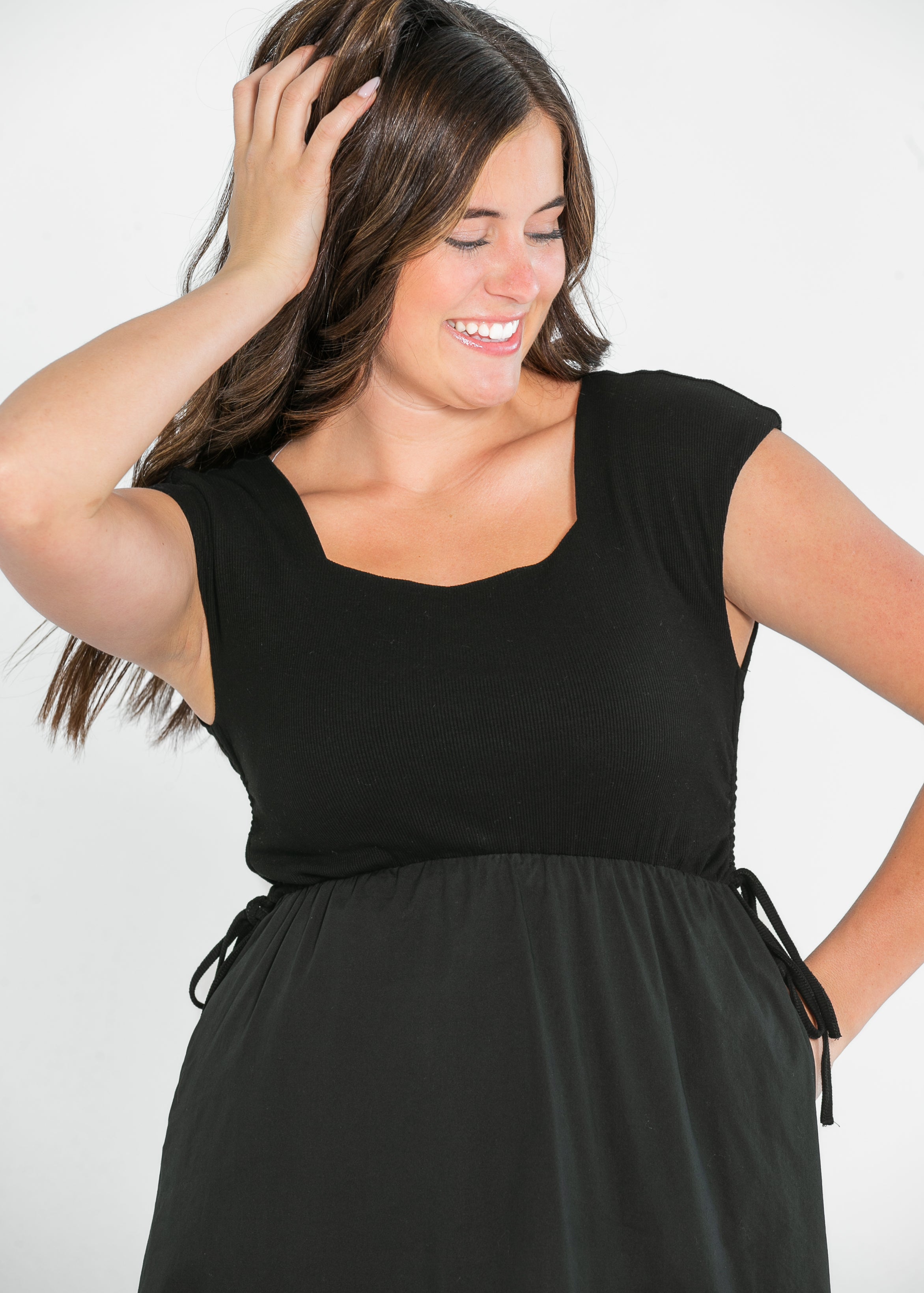 Robe longue évasée Eleanor noire