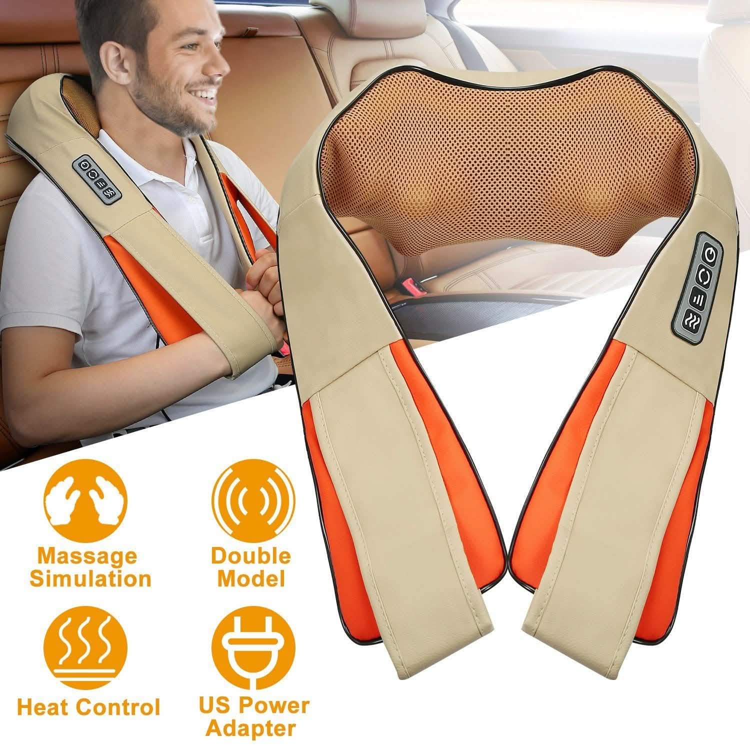 Cape de massage électrique du dos avec chaleur, massage par pétrissage 3D des tissus profonds