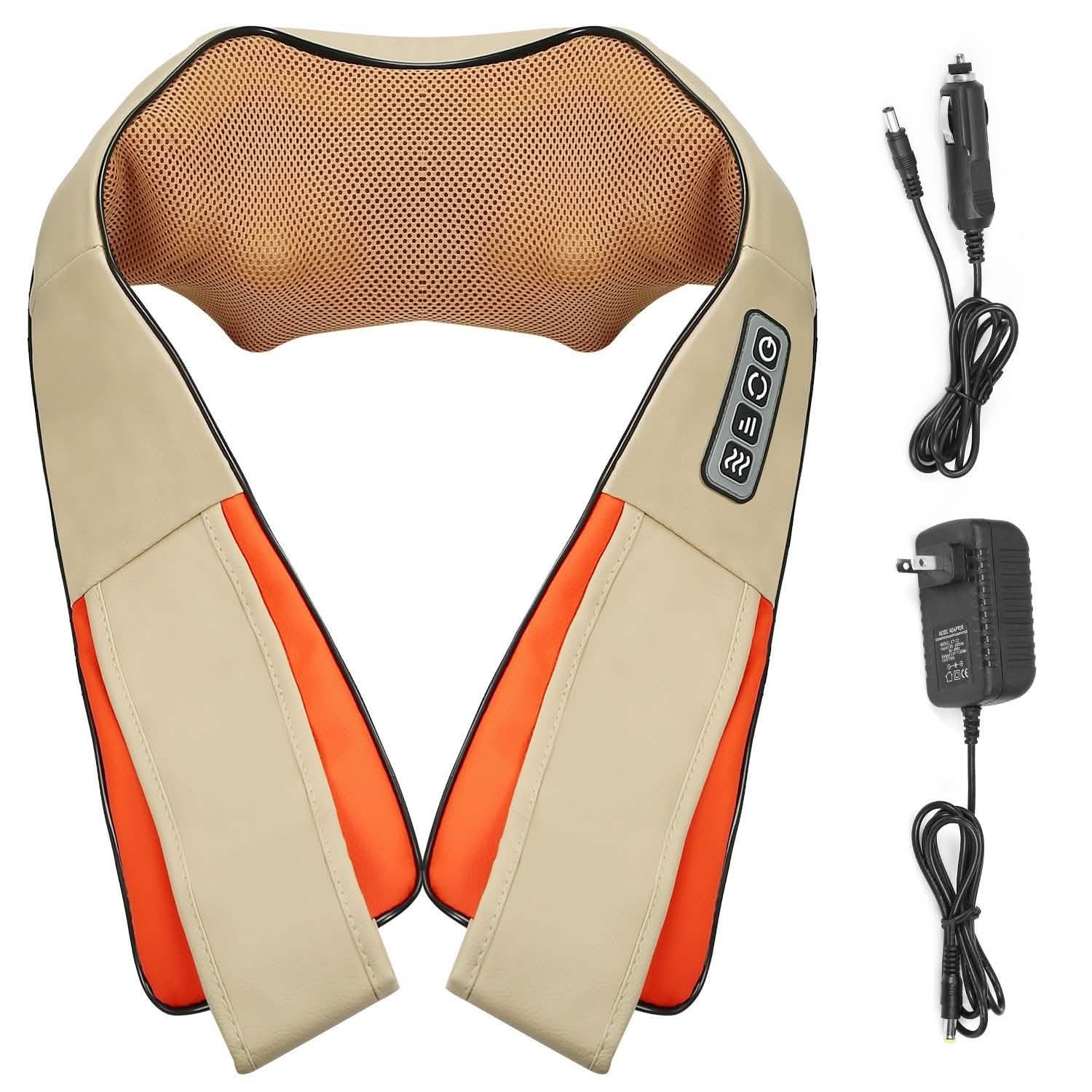 Cape de massage électrique du dos avec chaleur, massage par pétrissage 3D des tissus profonds