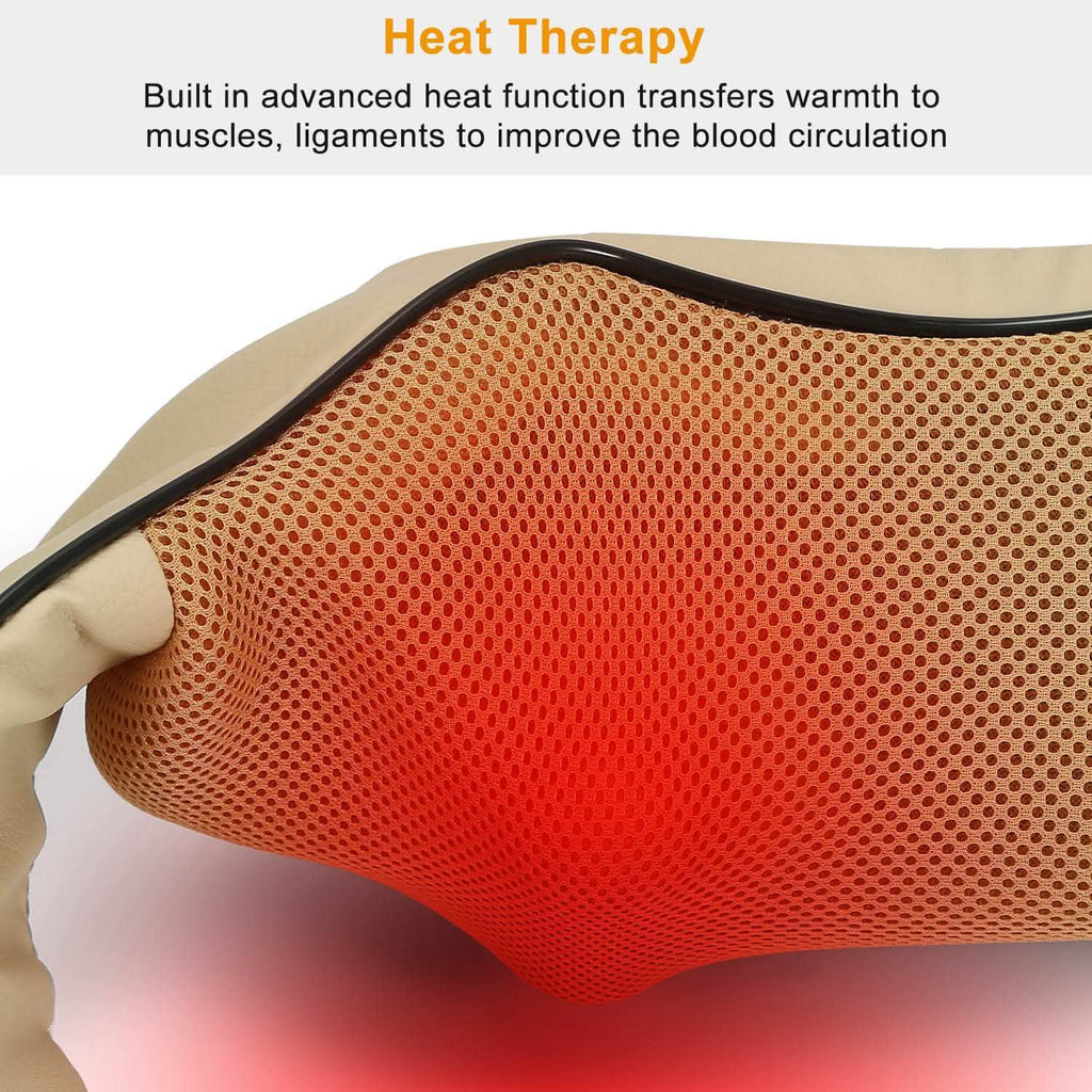 Cape de massage électrique du dos avec chaleur, massage par pétrissage 3D des tissus profonds
