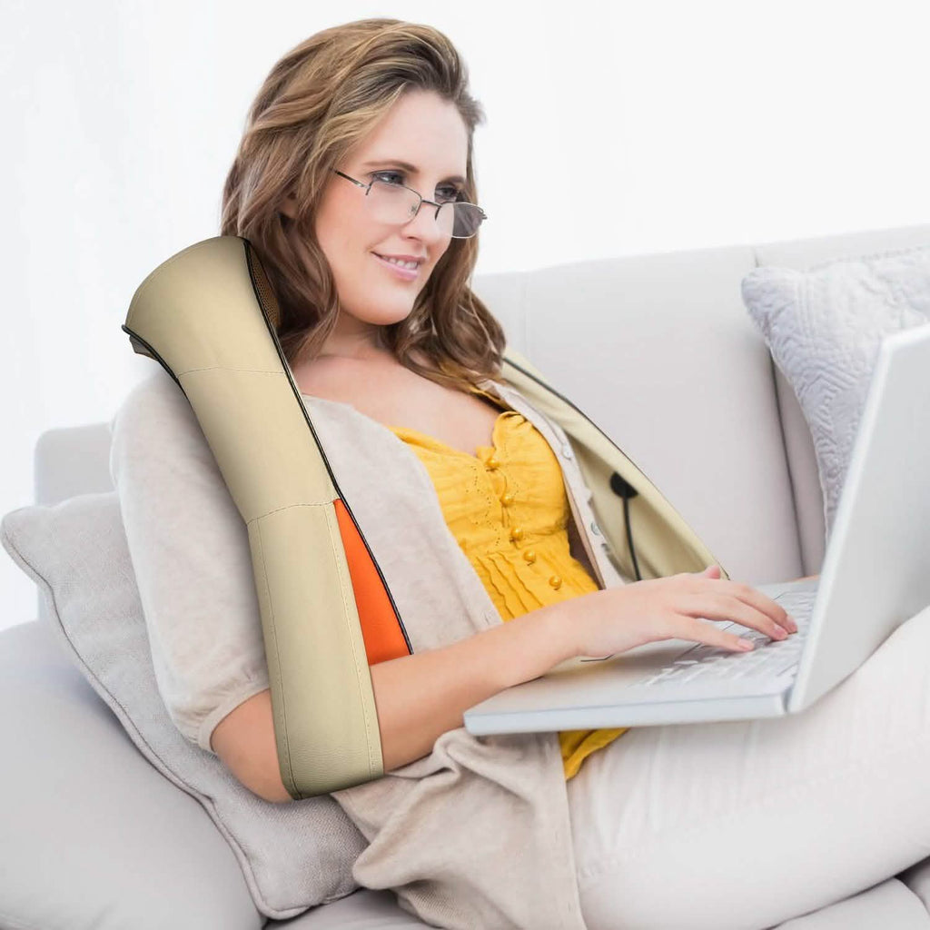 Cape de massage électrique du dos avec chaleur, massage par pétrissage 3D des tissus profonds