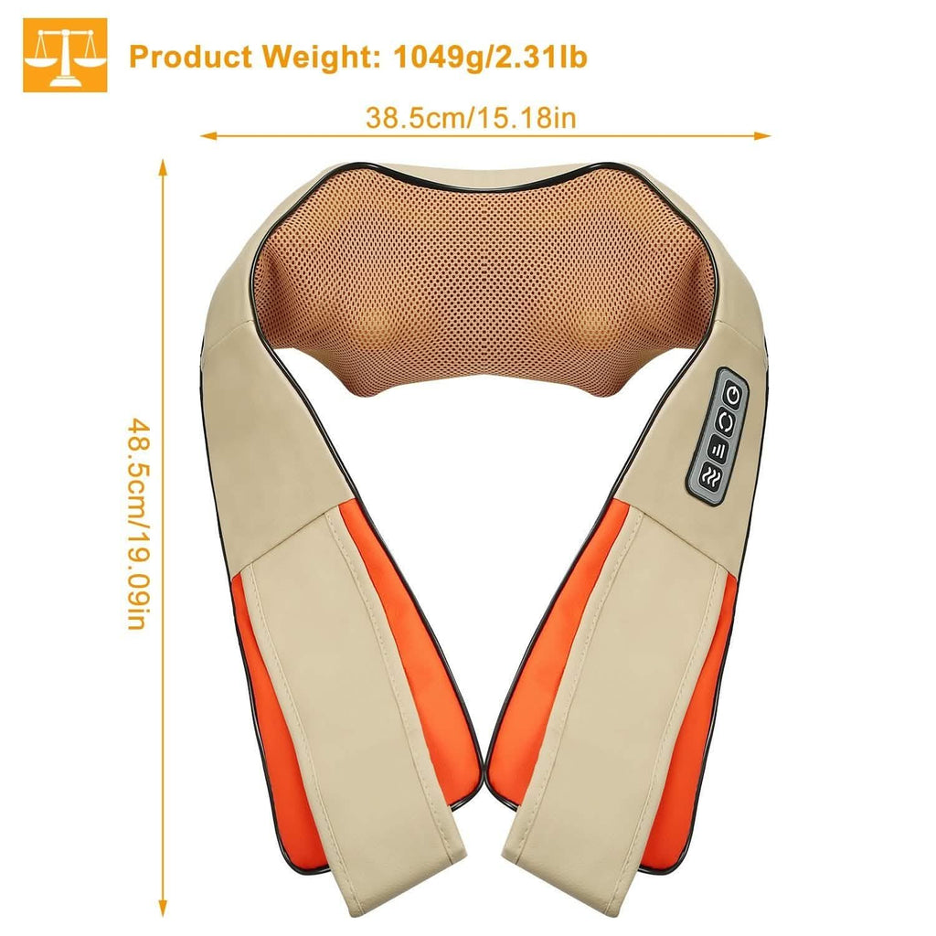 Cape de massage électrique du dos avec chaleur, massage par pétrissage 3D des tissus profonds