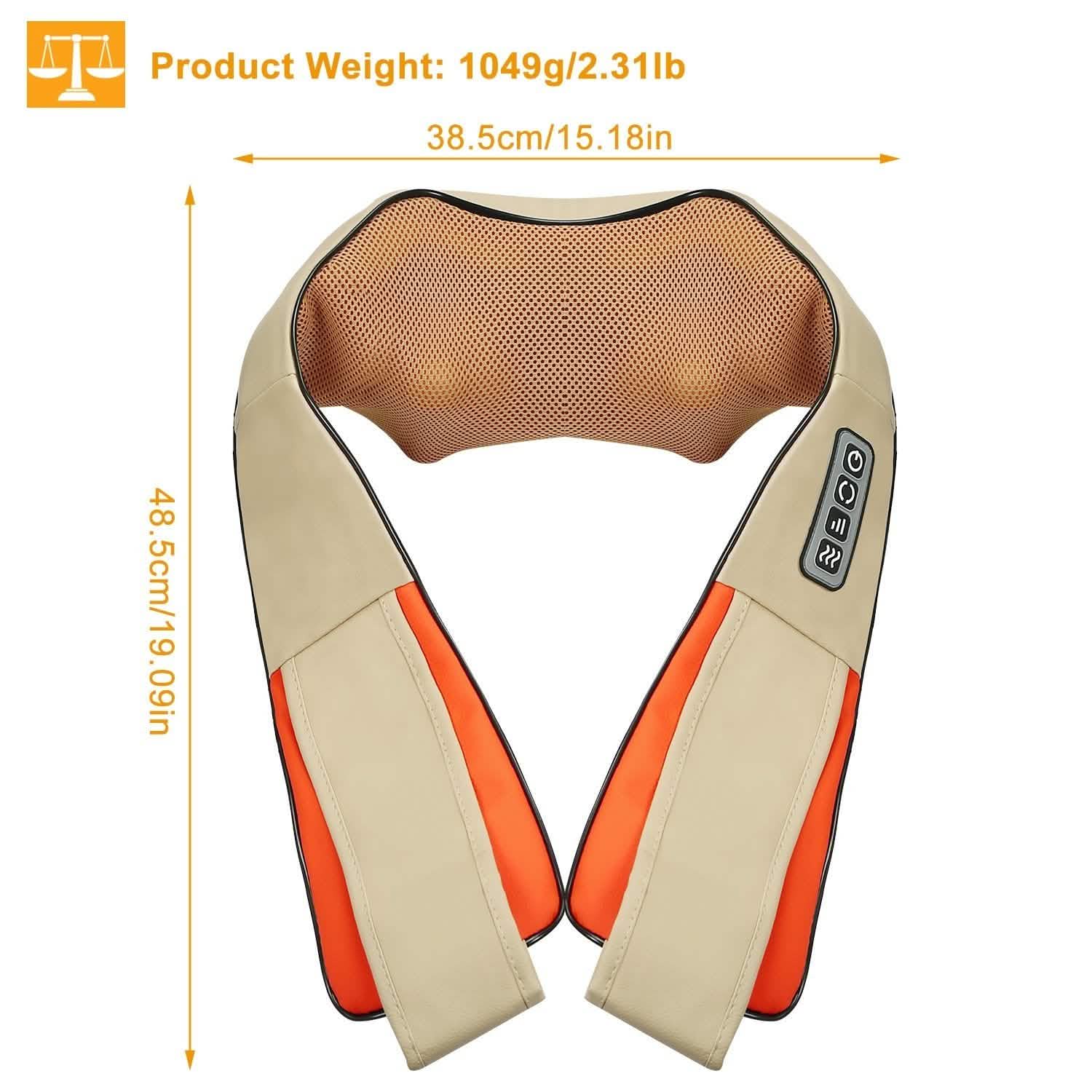 Cape de massage électrique du dos avec chaleur, massage par pétrissage 3D des tissus profonds