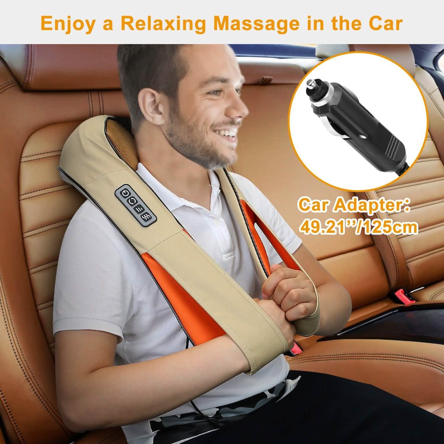 Cape de massage électrique du dos avec chaleur, massage par pétrissage 3D des tissus profonds