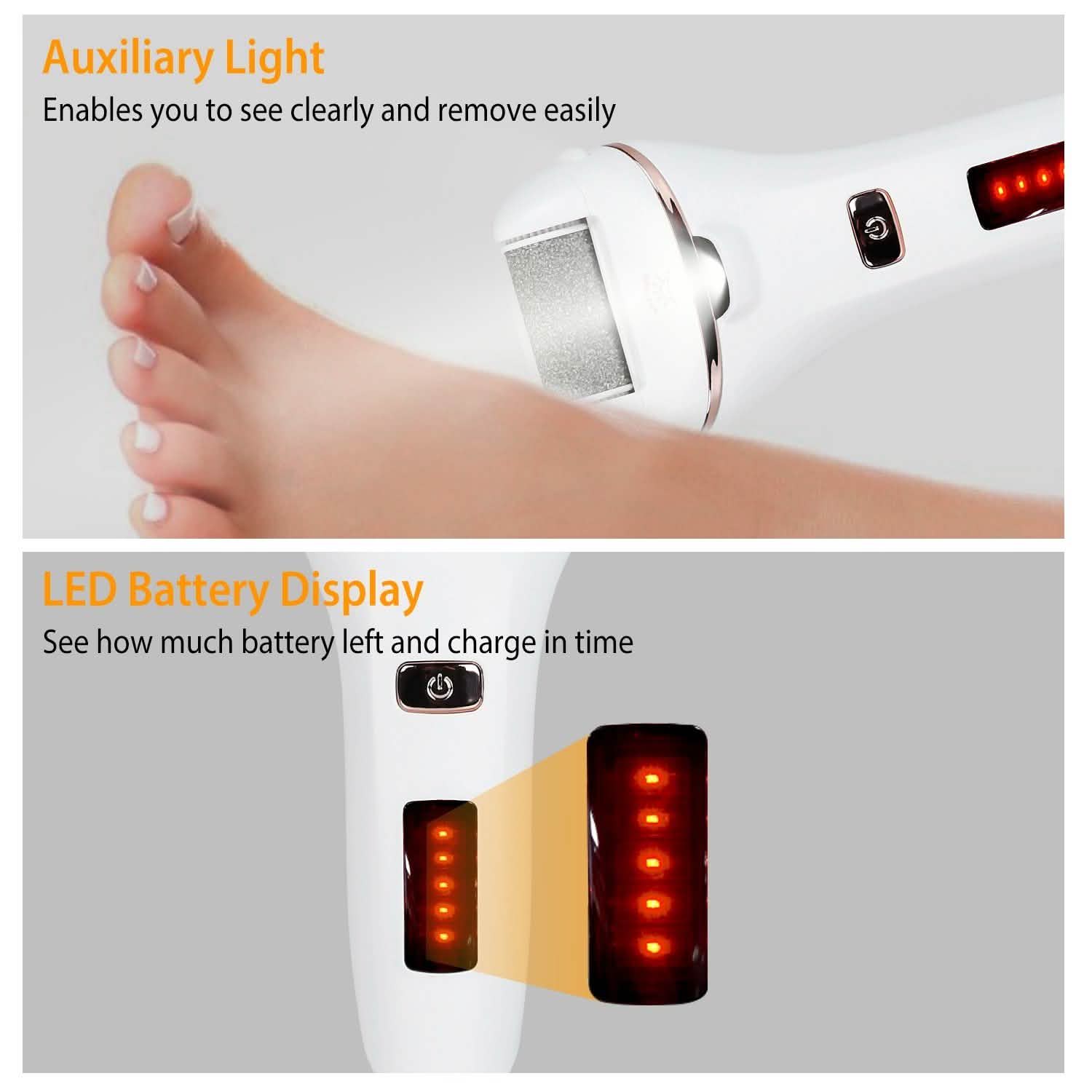 Ponceuse électrique anti-callosités USB rechargeable pour pieds