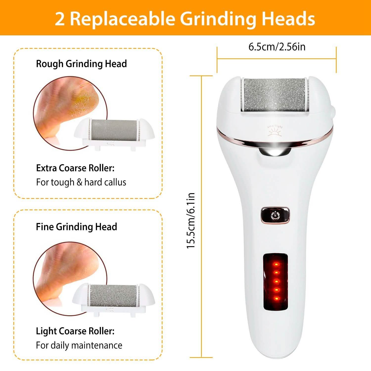 Ponceuse électrique anti-callosités USB rechargeable pour pieds